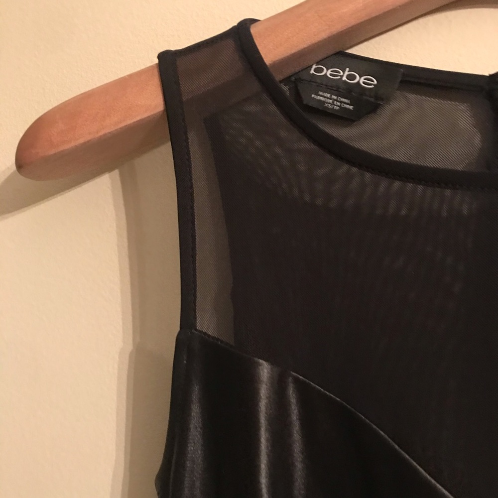 Bebe Faux Leather Mini Dress with Studded Hem - Picture 5 of 7